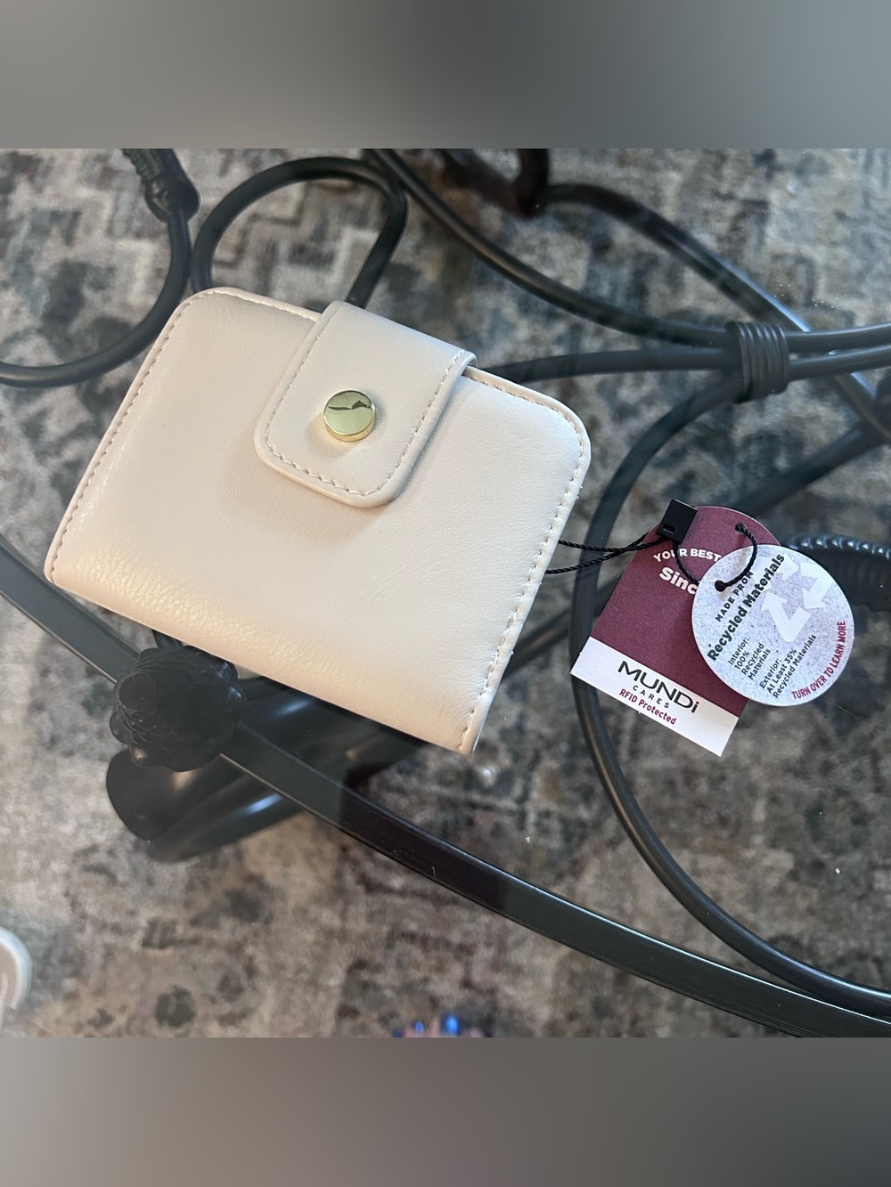 Mundi Cream Mini Snap Wallet